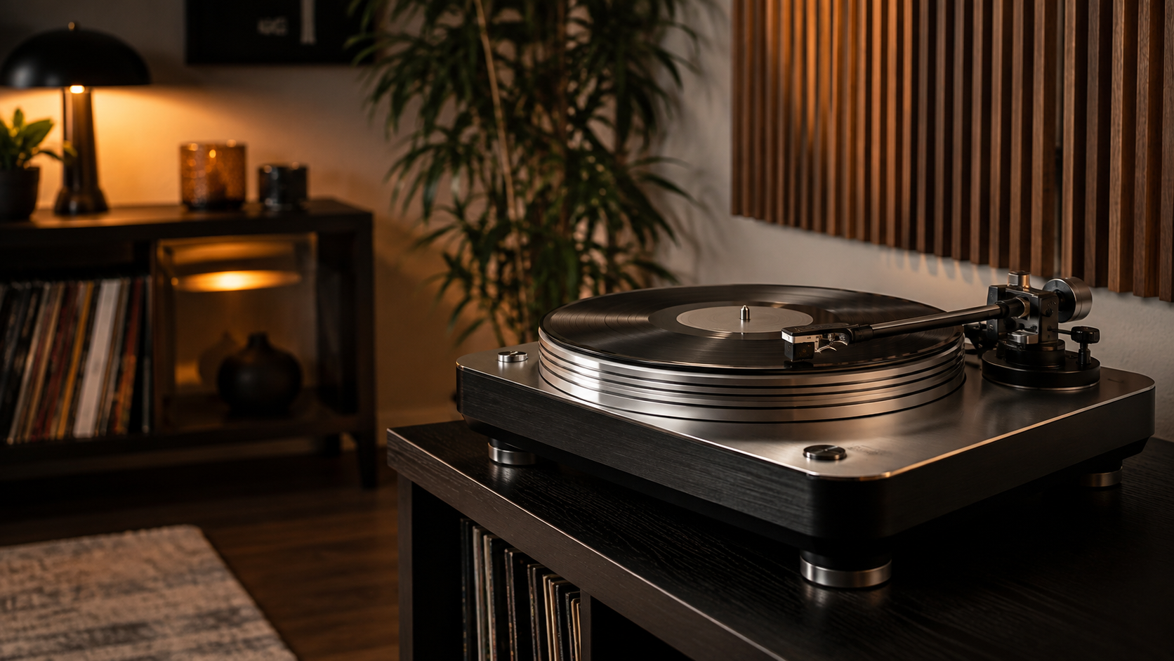 Audio-Technica AT-LP120XBT-USB-style turntable in a listening room