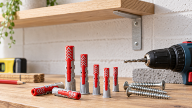 Fischer DuoPower wall fixings arranged for a household DIY project