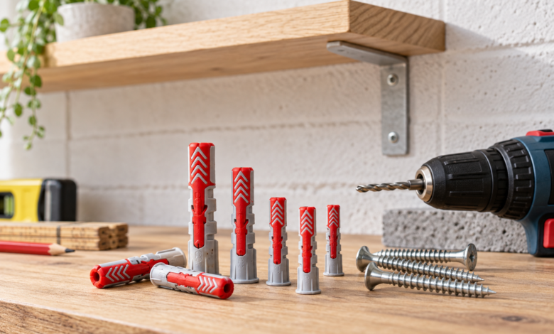 Fischer DuoPower wall fixings arranged for a household DIY project